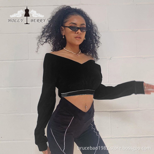 Different Models of Sexy Womens Tops Blouses Black V-neck